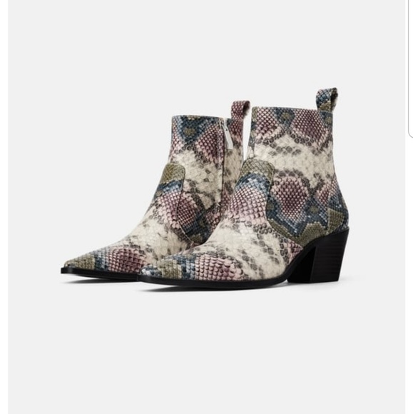 zara snake cowboy boots